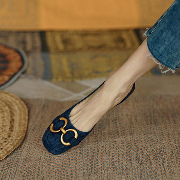Sandalias de tacón bajo estilo francés