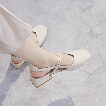 Zapatos Mary Jane de estilo francés con tacón grueso