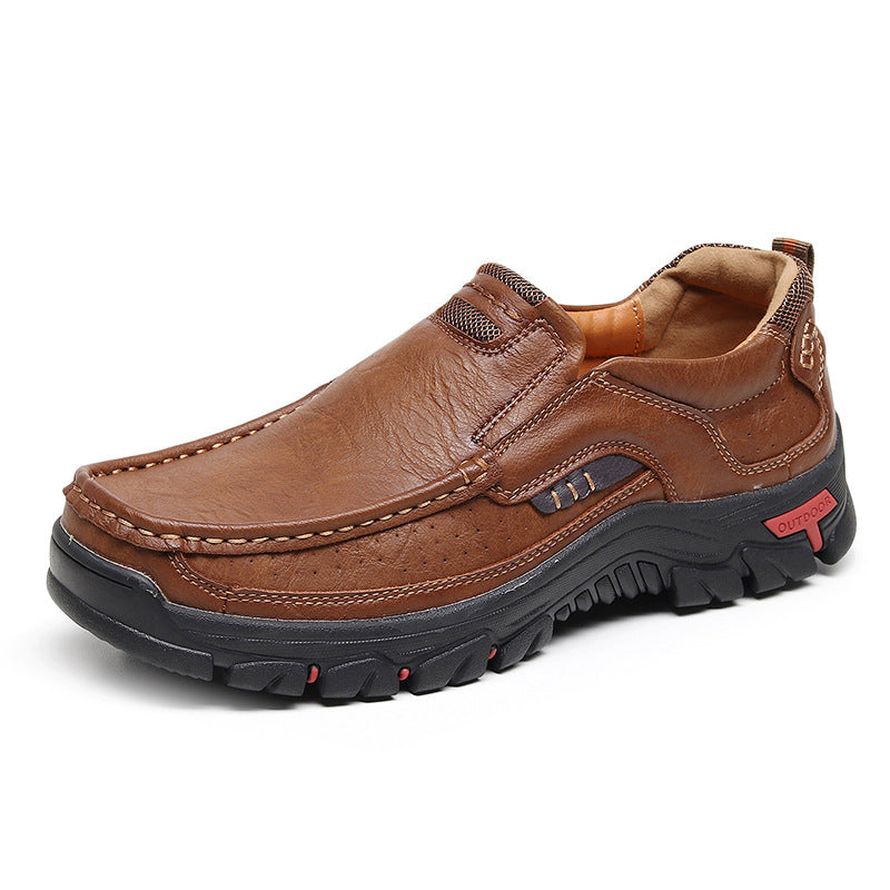 Zapatos casuales de cuero para exteriores para hombres