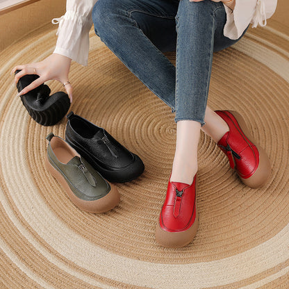 Zapatos de piel – primera capa, suela suave, retro