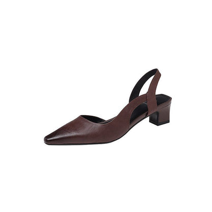 Sandalias – punta afilada, tacón grueso, minimalistas