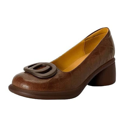 Zapatos casuales de piel suave con plataforma y estilo francés retro