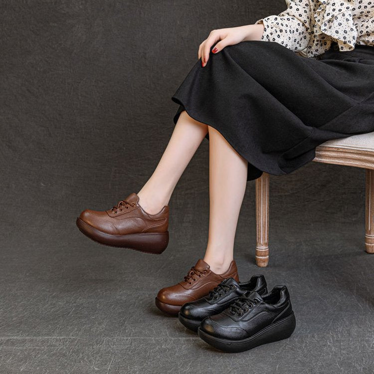 Zapatos de Mujer con Suela Gruesa y Diseño Clásico