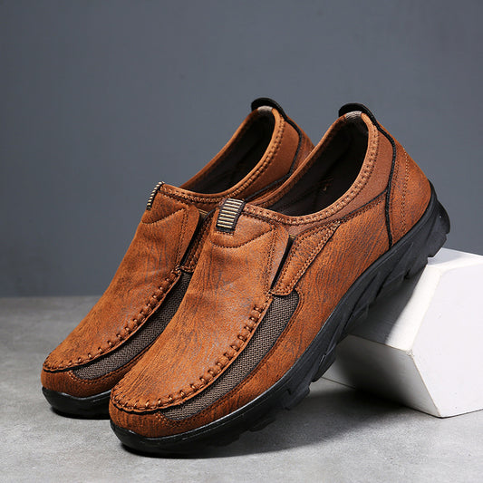 Zapatos de piel auténtica para hombre, estilo británico
