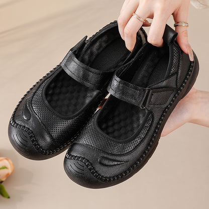 Zapatos de piel genuina cosidos a mano para mujer