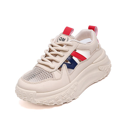 Zapatillas deportivas de suela gruesa y malla transpirable