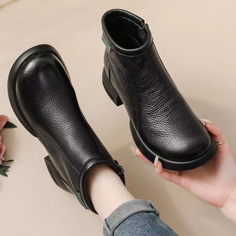 Botas de cuero para mujeres (marca verde)