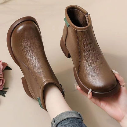 Botas de cuero para mujeres (marca verde)