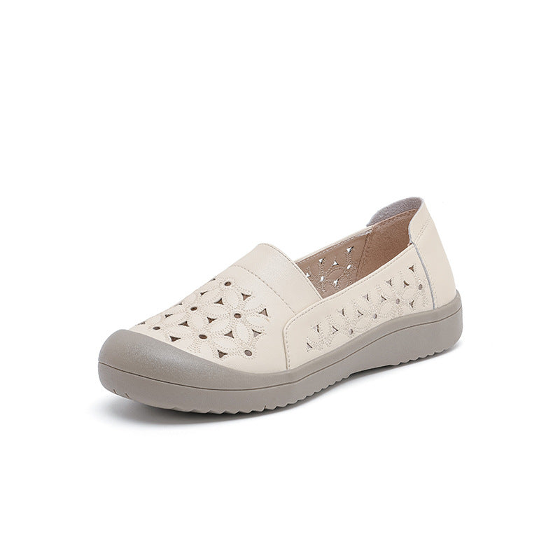 Zapatos de madre de piel suave y hueca