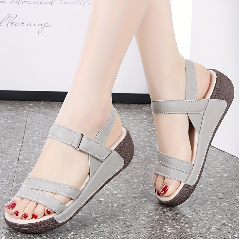 Sandalias con plataforma sencilla y punta abierta