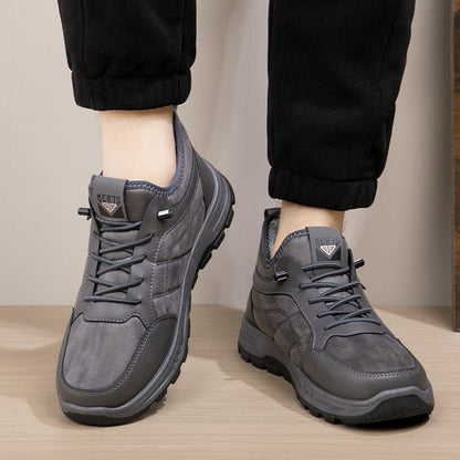 Zapatos antideslizantes de hombre de alta gama- forrados con pelo de conejo