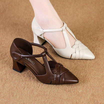Zapatos de tacón punta fina nuevos, diseño cómodo