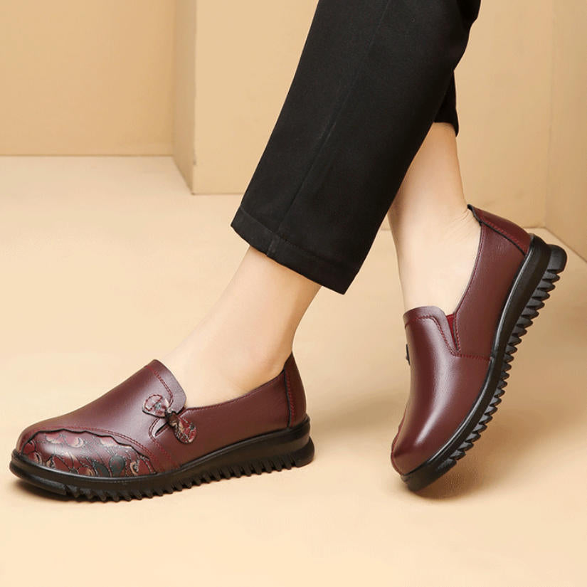 Mocasines piel suave suela gruesa
