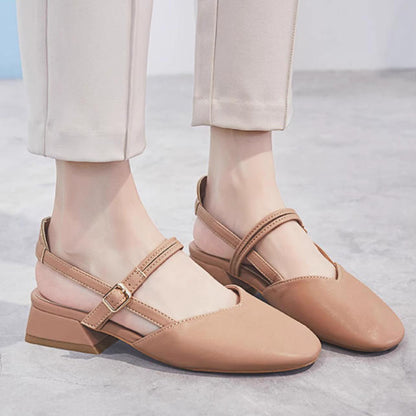 Zapatos Mary Jane de estilo francés con tacón grueso