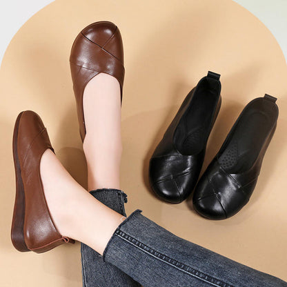 Zapatos planos de piel genuina para mujer – ideales para todo el año
