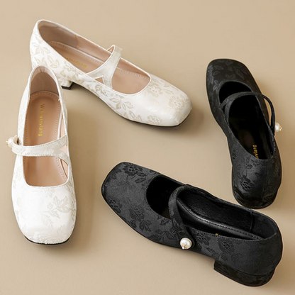 Zapatos de muletas de seda para mujer
