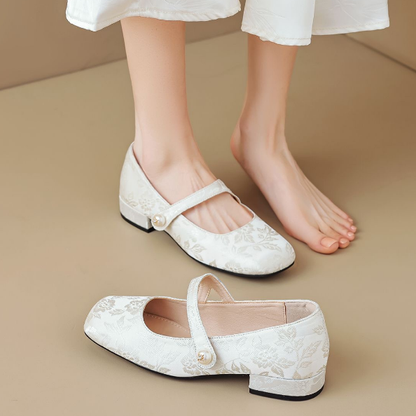 Zapatos de muletas de seda para mujer
