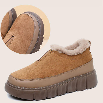 Botas de nieve de ante con suela gruesa antideslizante