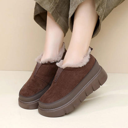 Botas de nieve de ante con suela gruesa antideslizante